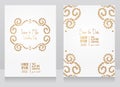 Two floral wedding cards in classical design